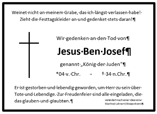 Traueranzeige Jesus 2304