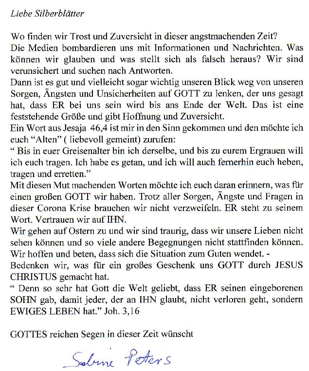 Silberblatt Andacht Sabine 20200405 00